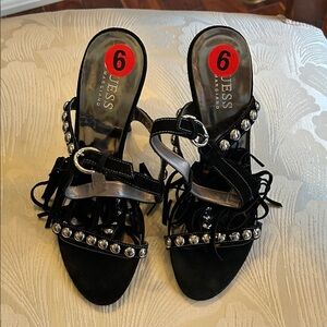 Guess Black Heels with Rhinestone Details